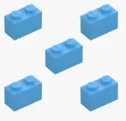 5 New LEGO Medium Blue 1x2 Brick 3004 blue building block city creator bricks