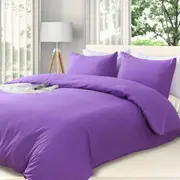 LINENOVA 2000TC Hotel Soft Quilt Cover Pillowcases Set(Purple,Queen)