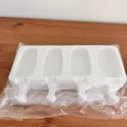 New 4 Cells Silicone Ice Cream Molds DIY Frozen Dessert Juice Popsicle Maker