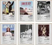[ZIENVE] Lana Del Rey Album Cover Posters, Set of 6 Print Music Canvas Wall Art Album Cover Signed Limited Posters Aesthetic Room Decor, 20 x 25cm Unframed