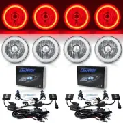 5-3/4" Red COB SMD LED Halo Angel Eye 6000K 6K HID Light Bulbs Headlights Set (for: Mazda)