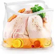 Turkey Brine Bags 4 Pack 22"×26" Extra Large brine bag forTurkey Holds up 40lb, Thickened Brining Bag with 4 removable zipper assist clips and Cotton Strings