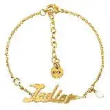 在飛比找遠傳friDay購物優惠-Dior Jadior 英字LOGO水鑽珍珠裝飾手鍊.金