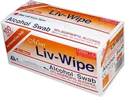 Liv-Wipe Mini Alcohol Swabs Prep Pad 70% Isopropyl Alcohol Sanitiser 65 x 30mm Box of 100