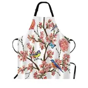 WONDERTIFY Peach Blossom Tree Apron,Floral Pattern 27*31 inch Multi01