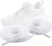 [WALWAL] 45" Flat Athletic Shoe Laces for Sneakers, Skate Shoes, Boots, Sport and Casual Wear 2 Pair Pack High Durability Stylish(White)