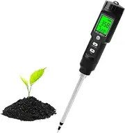 Soil Ec Value Detector, Soil Temperature Detector, Automatic Temperature Compensation, Lockable Value, Ip67 Waterproof, Backlit Screen, Temperature Compensation, for Potted Plants, Planting