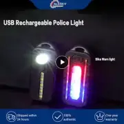 USB Rechargeable Police Light With Clip LED Red And Blue Shoulder Flashlights