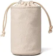 YONBEN Cosmetic Bag with Drawstring Closure, Canvas Multi-Functional Organizer for Makeup and Toiletries (Beige)
