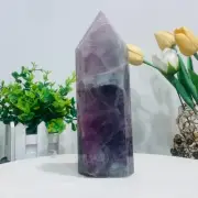 1624g Natural Fluorite Crystal Obelisk Quartz Tower Healing Wand Point