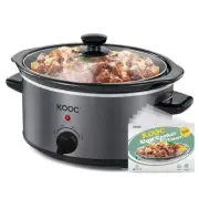 4 Quart Slow Cooker, Free Liners Included for Easy Clean-up, 3 Temperature Se...