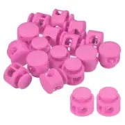 60Pcs 0.6" Dia Cord Locks Double Hole Cord Fastener Rose Red