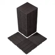 VEVOR Interlocking Deck Tiles 36 Pack 12"x12" Waterproof for Porch Dark Brown