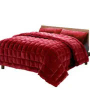 Bedding Faux Mink Quilt Plush Throw Blanket Comforter Duvet Cover Warm King
