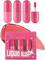 Liquid Blush Set - Natural Blush - Blendable Color Lightweight All-Day Highlighter Liquid Blusher for Eyes and Cheeks Makeup