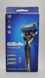 Gillette ProGlide Men's 1 Razor Handle + 3 Blade Refills Cartridges New In Box