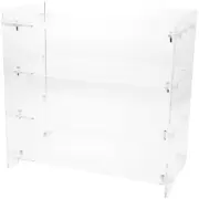 Plymor Clear Acrylic Straight Front 4-Shelf Display Unit, 18"H x 18.5"W x 9.75"D