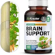 Brain Support 100 Capsules, 1400 MG per Serving (Ginkgo Biloba, Panax Ginseng, Bacopa Monnieri, Ashwagandha)