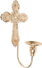 Kisangel 1 Set Candlestick Holders Sconces Catcher Gold Candle Centerpieces for Tables Candles Shaped Coaster Tealight Lights Retro Pillar Candle Holder Plate Candlewick Golden