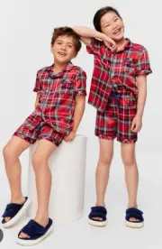 New Peter Alexander Kids Tartan SATIN PJ Set. Kids Size 14. RRP$79.95