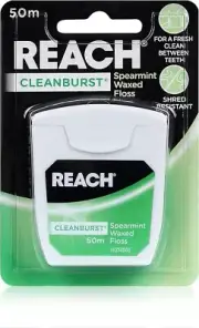 Reach Cleanburst Spearmint Waxed Dental Floss 50-M Length-Au
