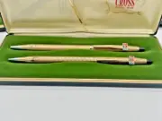 Cross Century 10k Gold Ballpoint Pen & Pencil Set New In Box Pepsi