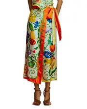 Alemais Flores Silk Sarong Skirt
