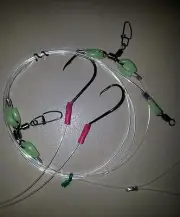 1 X FISHING RIGS ULTIMATE II 100LB TWO DROPPERS & HOOKS 6/0 BEAK 7/0 CIRCLE LUMO