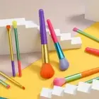 15Pcs Rainbow Makeup Brushes Set Colourful Make Up Brush Set Makeup Beginner