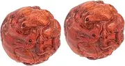 Hand Exercise Balls 1 Pair Wooden Hand Massage Balls for Seniors Portable Handballs