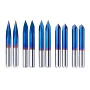 20/30/45/60/90Deg 0.1Mm Triangular CNC Router Bits Set 1/8" Shank Engraving Car