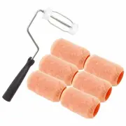 Reusable 4" x 3/8" inch Paint Roller Kit - 6 Washable PVC Plastic Core w/ Frame