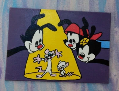 Animaniacs - Wakko, Yakko & Dot with Pinky & the Brain 5x7 Painting
