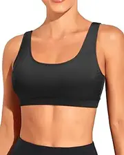 [Tempt Me] Women Sports Bra Bikini Top Push Up Scoop Neck Bathing Suits Tank Crop Top for Teen Girls