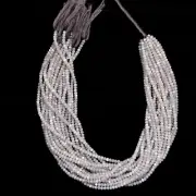 AAA+ Grey Moonstone Faceted Rondelle Beads Gemstone 3mm-4mm Beads 13inch Strand