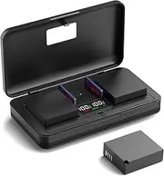 DMW-BLG10/BL E9E(1800mA) Camera Battery Multifunctional Charger Set (Including Two Batteries) Compatible with Panasonic Lumix GF5 GF6 GX7 GX9 GX80 DMC-LX100 G100 ZS70 ZS80 ZS110 Leica Cameras