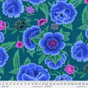 Kaffe Fassett Quilting Cotton 1/2 Meters Embroidered Shawl Blue