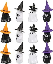 IMIKEYA 12sets Miniature Halloween Ornaments Set Cute Landscape Decorations with Ghost Figurines and Witch Hats for Dollhouse and Bonsai Accessories Creative Decor for Festive Celebrations