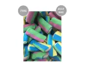 750G BULK BAG BLOWPIPE BITES SOUR MULTICOLOUR SUAGR COATED SOUR CANDY LOLLY