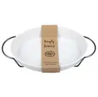 BIA CORDON BLEU WHITE CERAMIC OVAL BAKING DISH W/ RACK 12.25" STONEWARE NEW