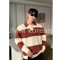 在飛比找蝦皮購物優惠-【JMM Korean】韓系 男裝 針織衫 毛衣 條紋 po