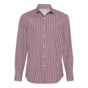 [Brunello Cucinelli] Brunello Cucinelli Gingham-pattern Shirt L RED/WHITE