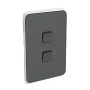 Clipsal Iconic 3042C-AN - 2 Gang Switch Plate Cover Anthracite - (Skin Only)