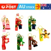 Luigi Mario Figure Toy keyring 3D keychain keyring rubber Gaming bag 5-8cm