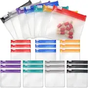 35 Pieces Reusable Pill Pouch With Zipper - Portable Medicine Bags for Travel - Self Sealing Packets With Slide Lock for Storage (35P)