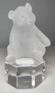 Vintage GOEBEL Frosted Panda Bear - Crystal Art Glass - 3 3/4" Tall