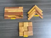 SAMPLES FEATURE WALL CLADDING 3D PANEL REAL WOOD AFRICAN OKAN TIMBER 3 SAMPLES