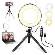 2 in 1 LED 6"" Ring Light with Tripod Stand & Clamp 6‘’ with Tripod & Clamp