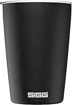 SIGG - Coffee Travel Mug Neso Pure Ceram - With Tritan Lid - Dishwasher Safe - Lightweight - BPA Free - 18/8 Stainless Steel - Black - 0.3 L