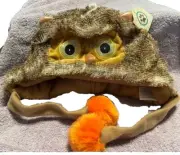 Happy Travels Owl Plush Lined Kids Laplander Pom Pom Ski Cap Animal Beanie Hat